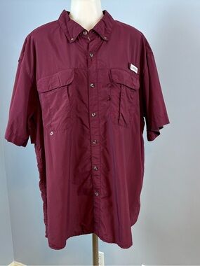 Magellan Outdoors Burgundy Button-Down Shirt